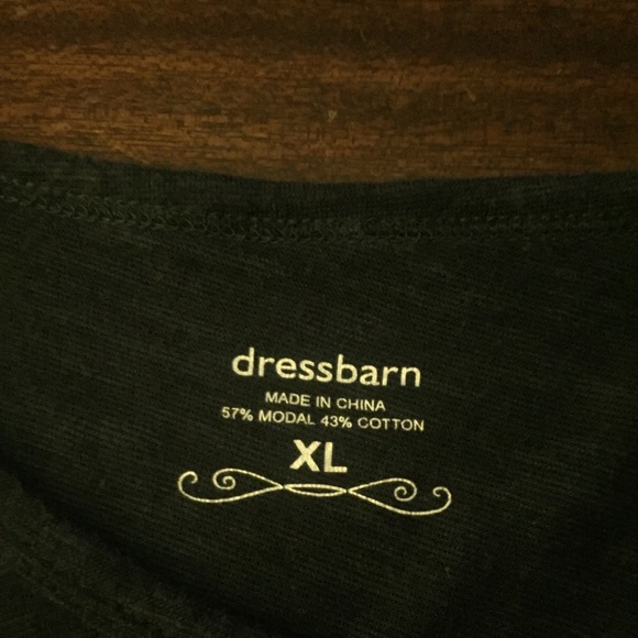 Dressbarn embroidered navy cap sleeve tee - Picture 5 of 6